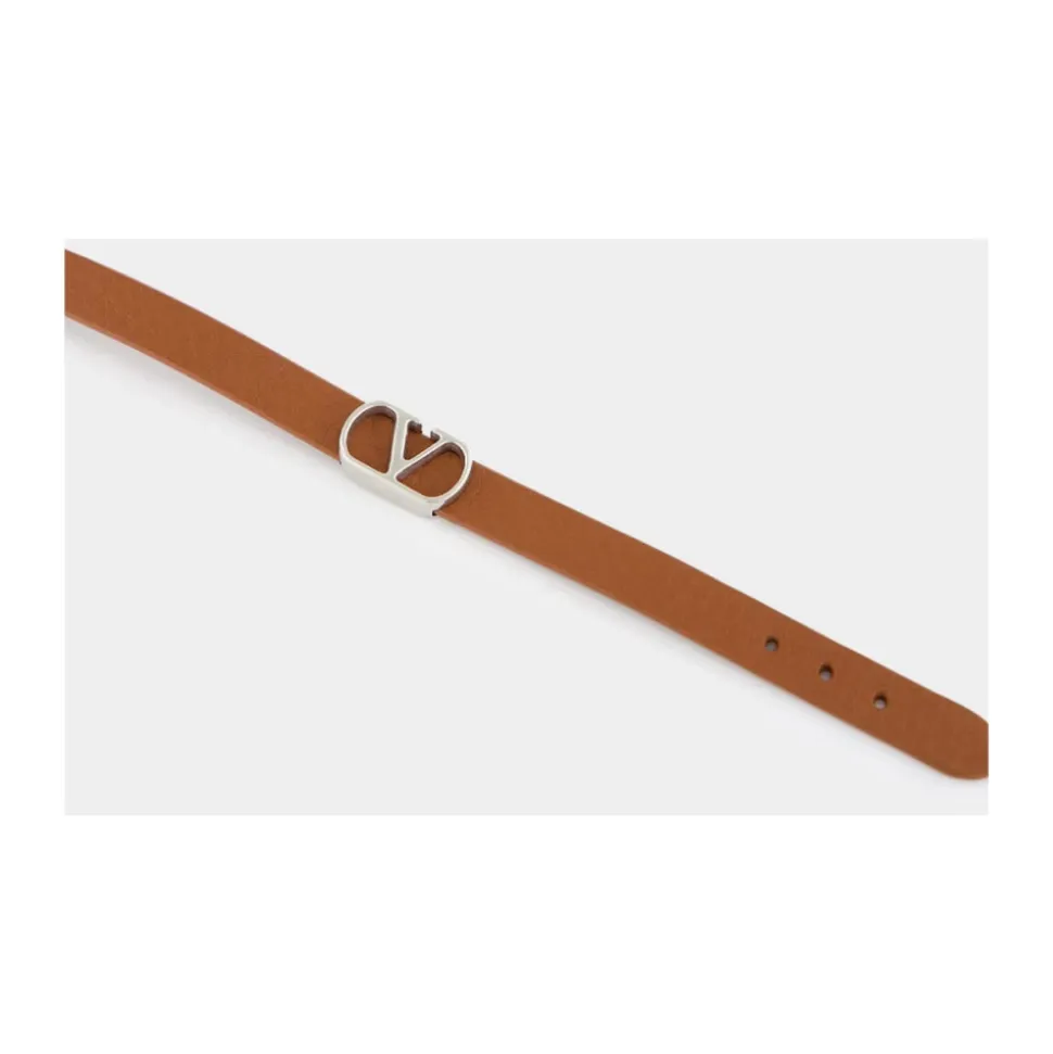 Karamell Leder VLogo Armband