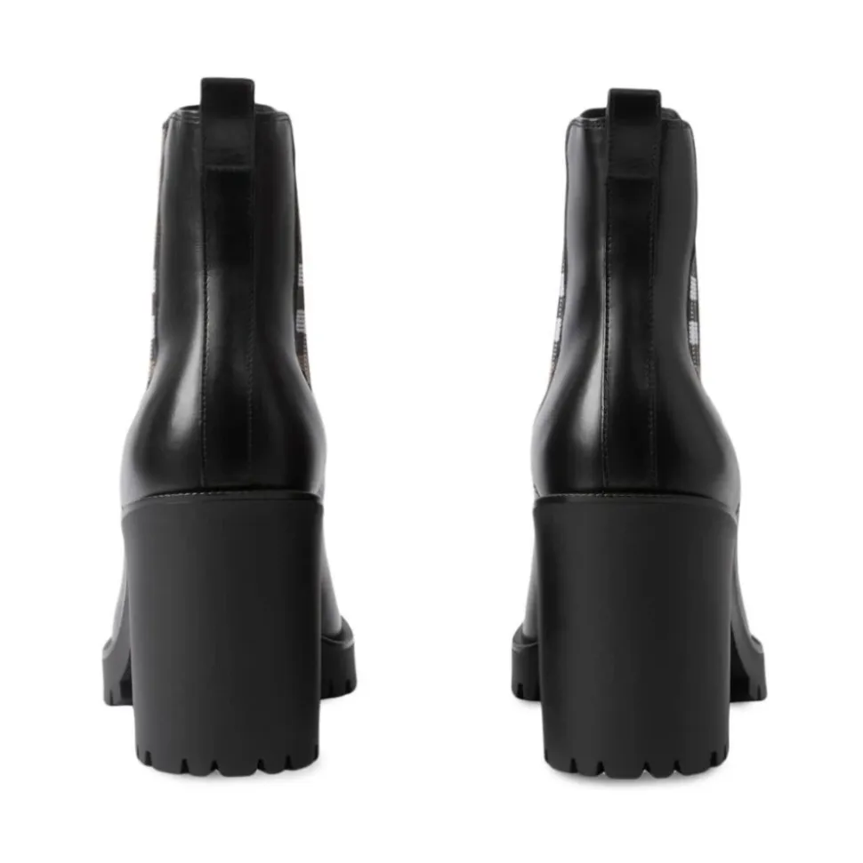 Karierte Panel Stiefeletten