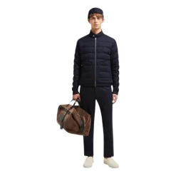Kaschmir Kurze Daunenjacke Marineblau