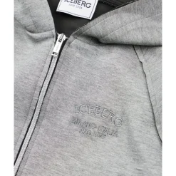 KINDER - Dunkel melierter grauer Reißverschluss-Hoodie