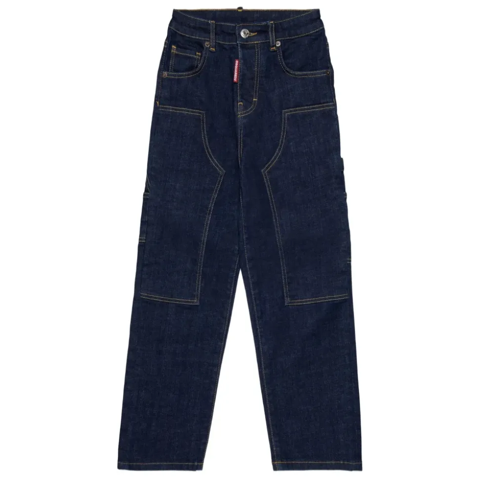 Kinder Blaue Cargo Jeans