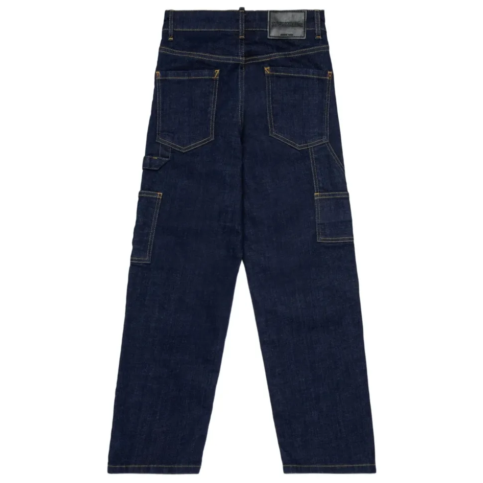 Kinder Blaue Cargo Jeans
