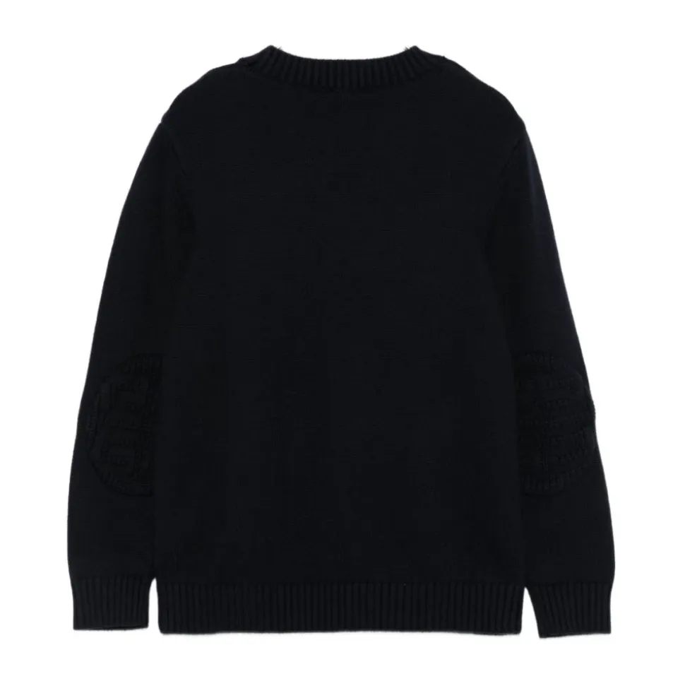 Kinder Blauer Pullover mit Signatur Stickerei