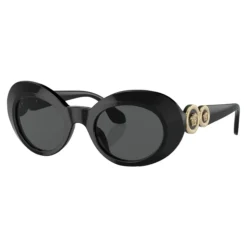 Kinder Oval Sonnenbrille Schwarz Glänzend