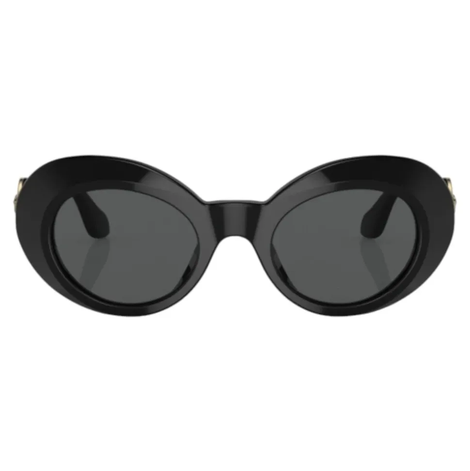 Kinder Oval Sonnenbrille Schwarz Glänzend