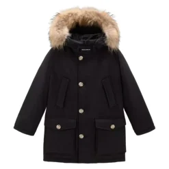 Kinder Schwarze Daunenjacke mit Kaschmir