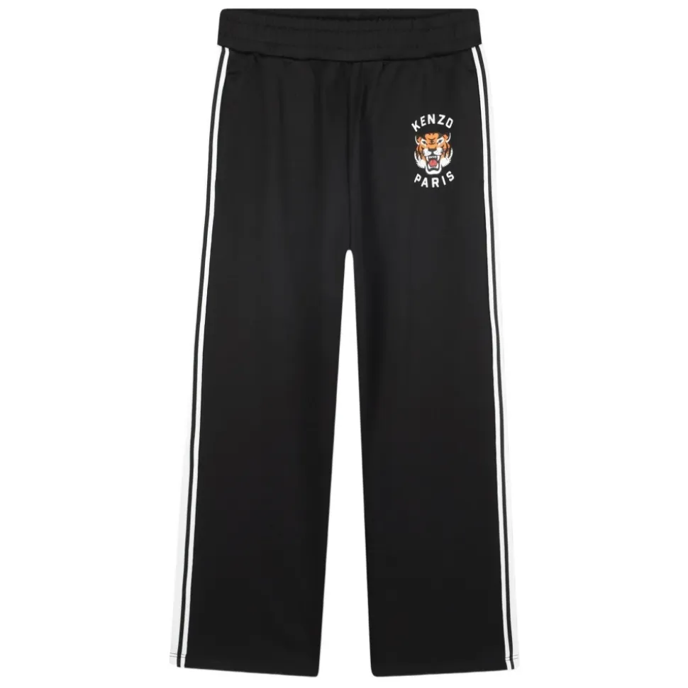 Kinder Schwarze Hose mit Logo-Stickerei