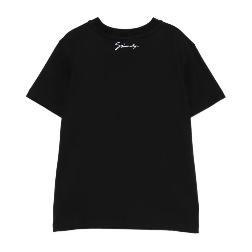 Kinder Schwarzes T-Shirt mit College-Logo