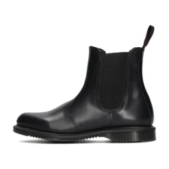 Klassische Chelsea Boots Flora aus schwarzem Leder