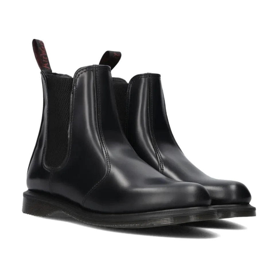 Klassische Chelsea Boots Flora aus schwarzem Leder