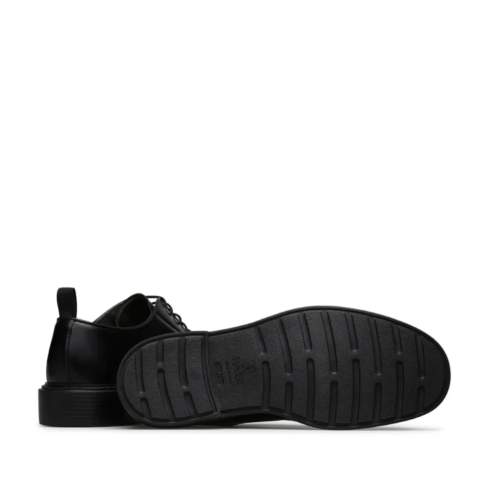 Klassische Schwarze Leder Derby Schuhe