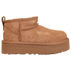 Klassische Ultra Mini Plateau-Stiefel in Braun