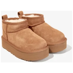 Klassische Ultra Mini Plateau-Stiefel in Braun