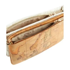 Klassische und weiße Geo-Print Umhängetasche mit abnehmbaren Taschen