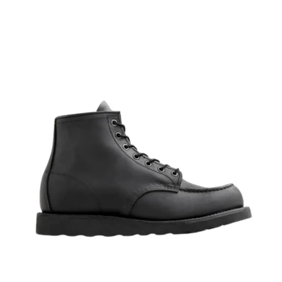 Klassischer Moc Lederstiefel Schwarz
