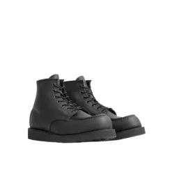 Klassischer Moc Lederstiefel Schwarz