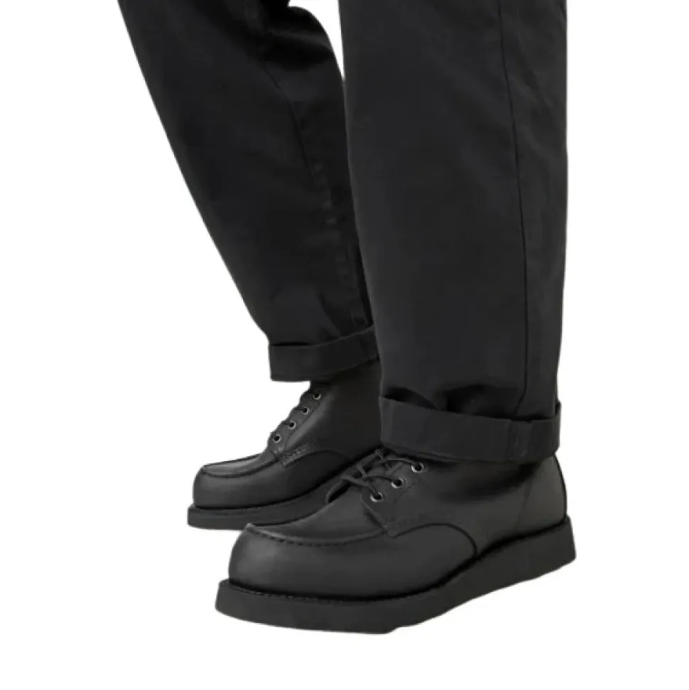 Klassischer Moc Lederstiefel Schwarz