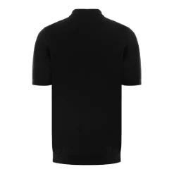 Klassisches Baumwoll-Poloshirt in Schwarz