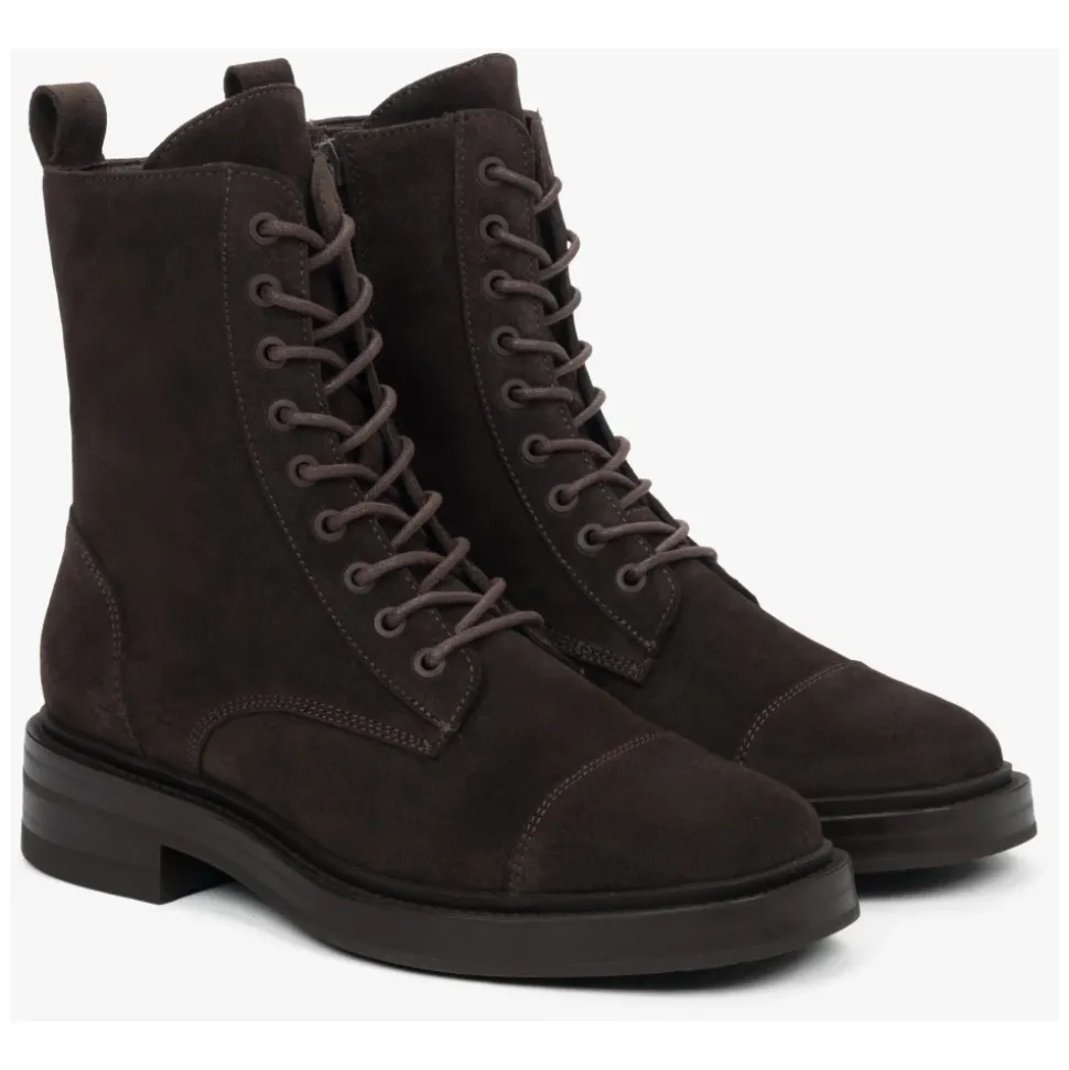Knöchelhohe Stiefel aus feinstem italienischen Veloursleder