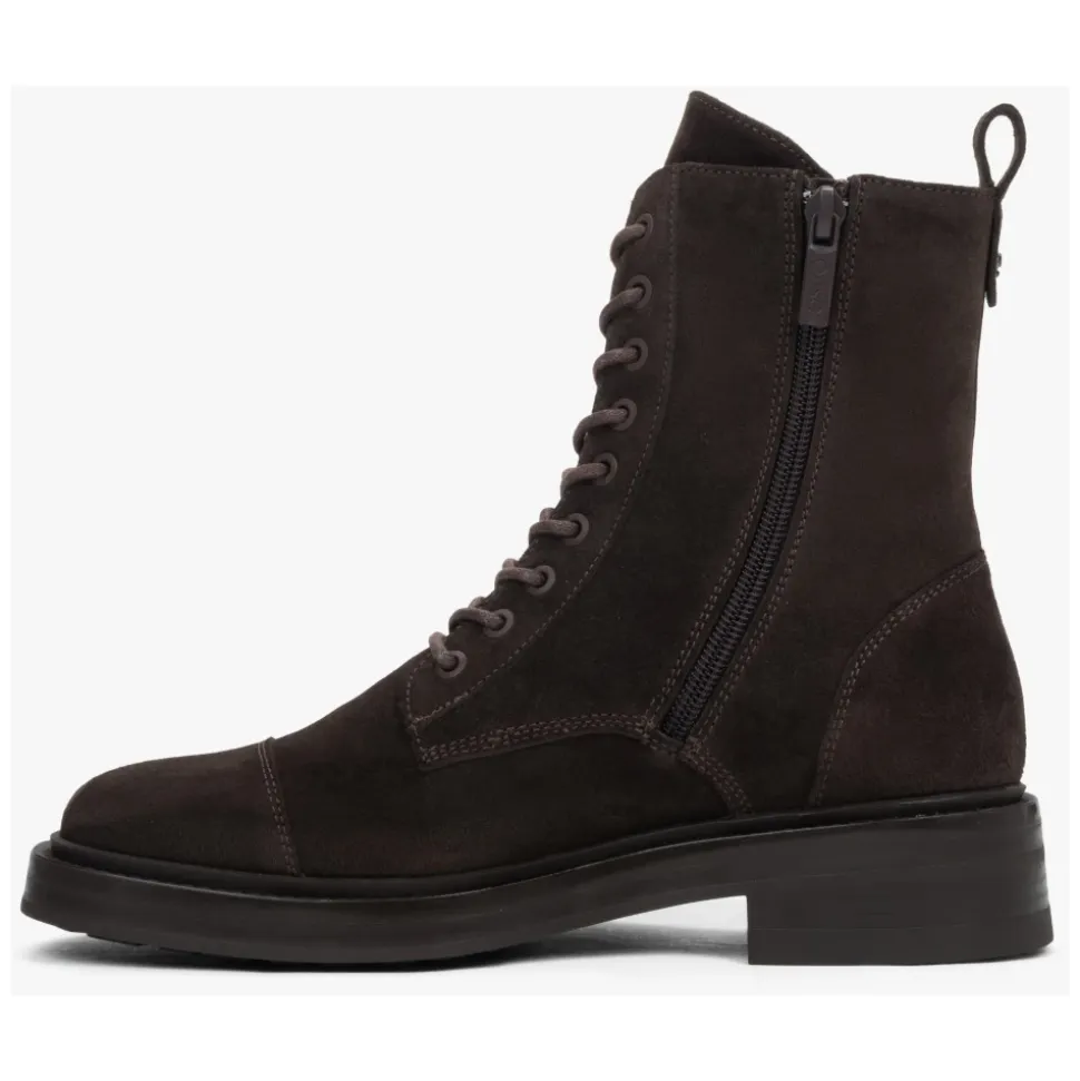Knöchelhohe Stiefel aus feinstem italienischen Veloursleder
