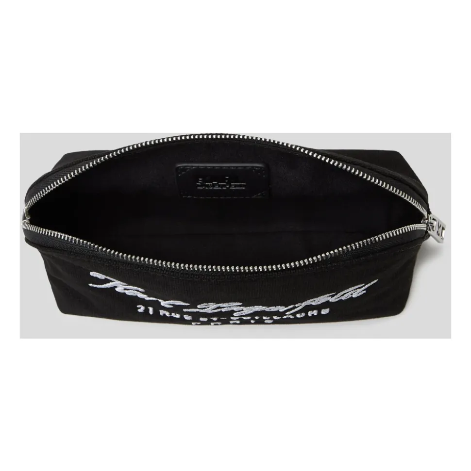 Kosmetiktasche mit Logo-Stickerei