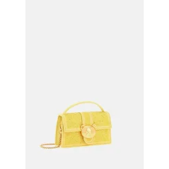 Kristallgelbe Schultertasche mit Teddybärenverschluss