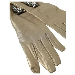 Kristallverzierte Satinhandschuhe
