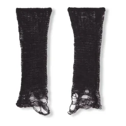 Kurze, offen gestrickte Handschuhe