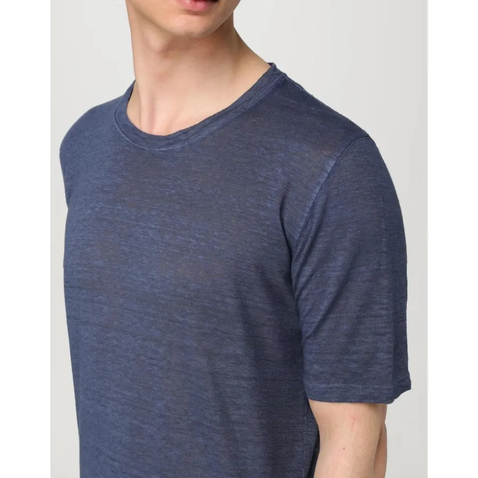 Kurzärmeliges Leinen-T-Shirt
