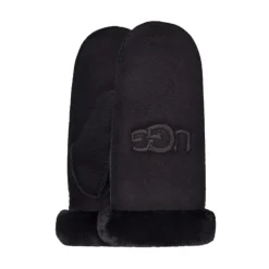 Lammfell bestickt Handschuhe Black