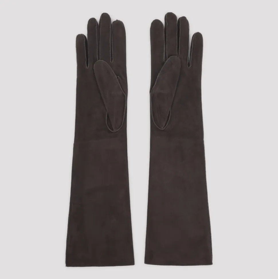 Lange, schmale Wildlederhandschuhe