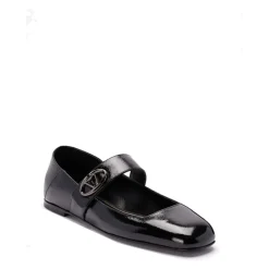 Leather Locker Ballerina Flats