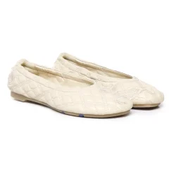 Leder Ballerina Flats mit Steppdesign