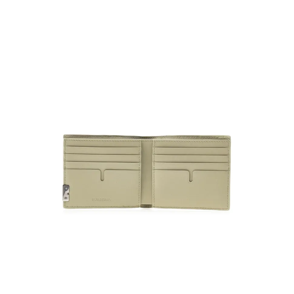 Leder Bifold Geldbörse mit Logo-Plakette