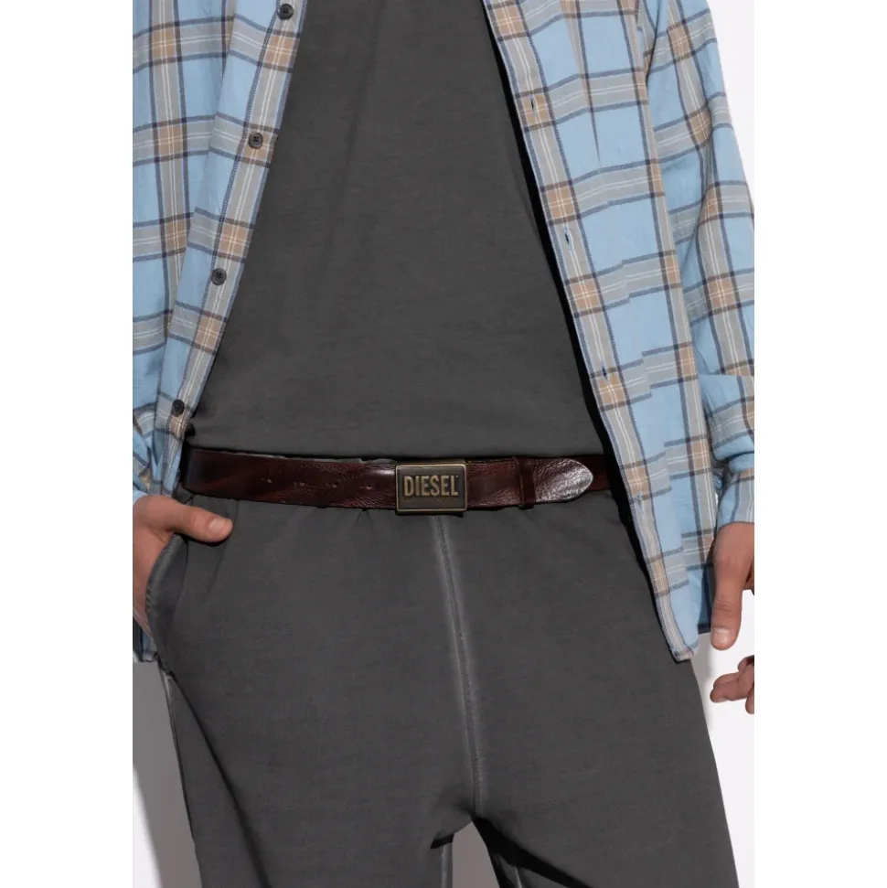 Leder Gürtel LOGO B-METAL