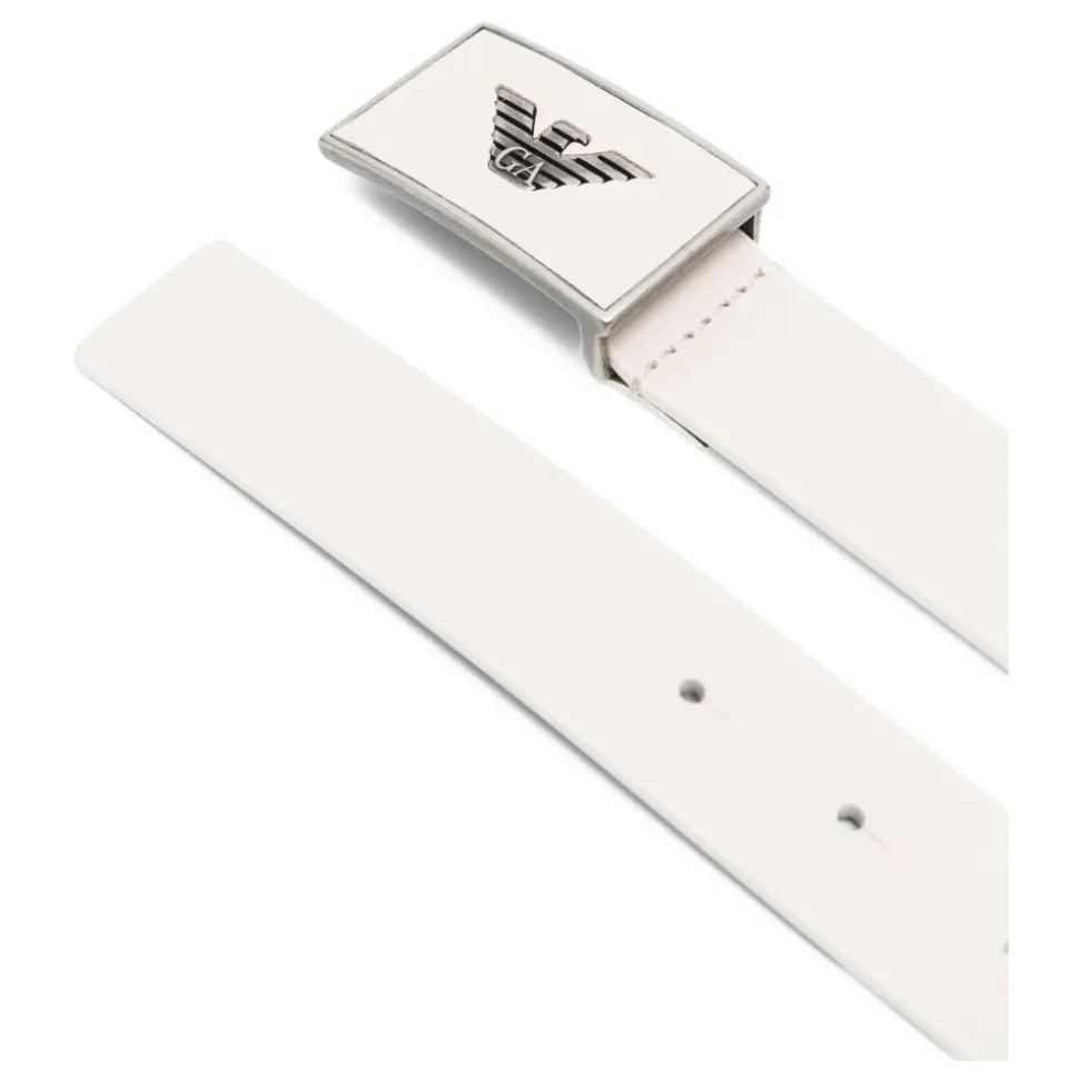 Leder Gürtel mit Logo Schnalle