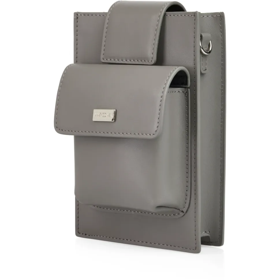 Leder Mini Tasche mit Außentaschen