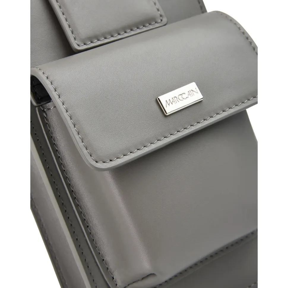 Leder Mini Tasche mit Außentaschen