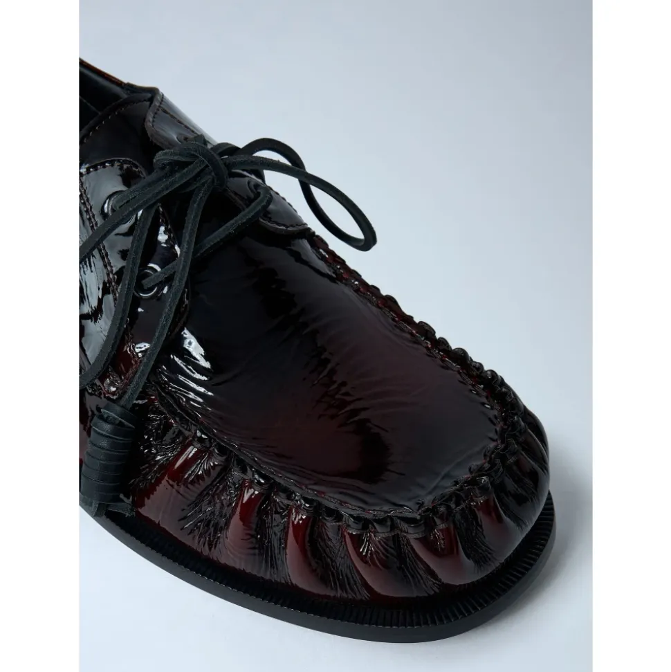 Leder Schnürschuhe, runde Zehe, Italien