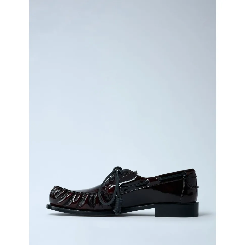 Leder Schnürschuhe, runde Zehe, Italien