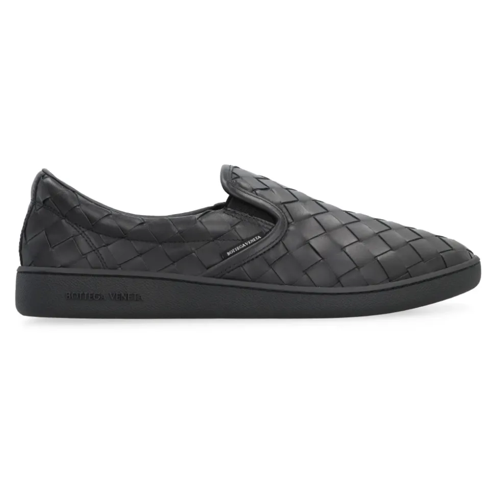 Leder Slip-On Intrecciato Runde Zehenkappe