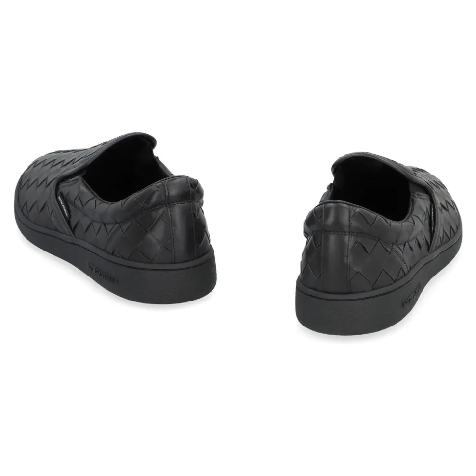 Leder Slip-On Intrecciato Runde Zehenkappe