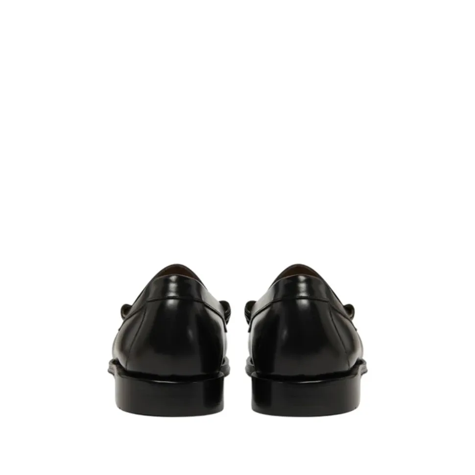 Leder Slip-On Loafers mit Klemmdetail