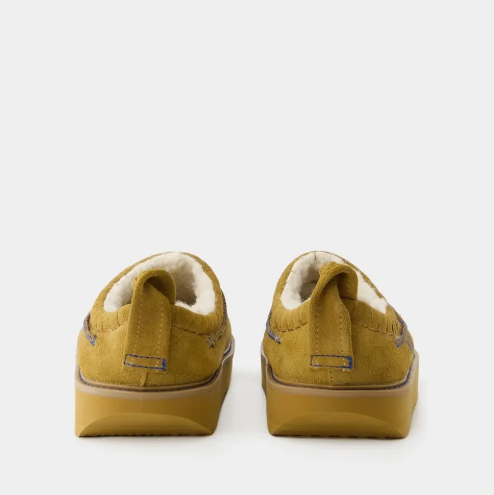Leder Slip-On Slides - Kamel