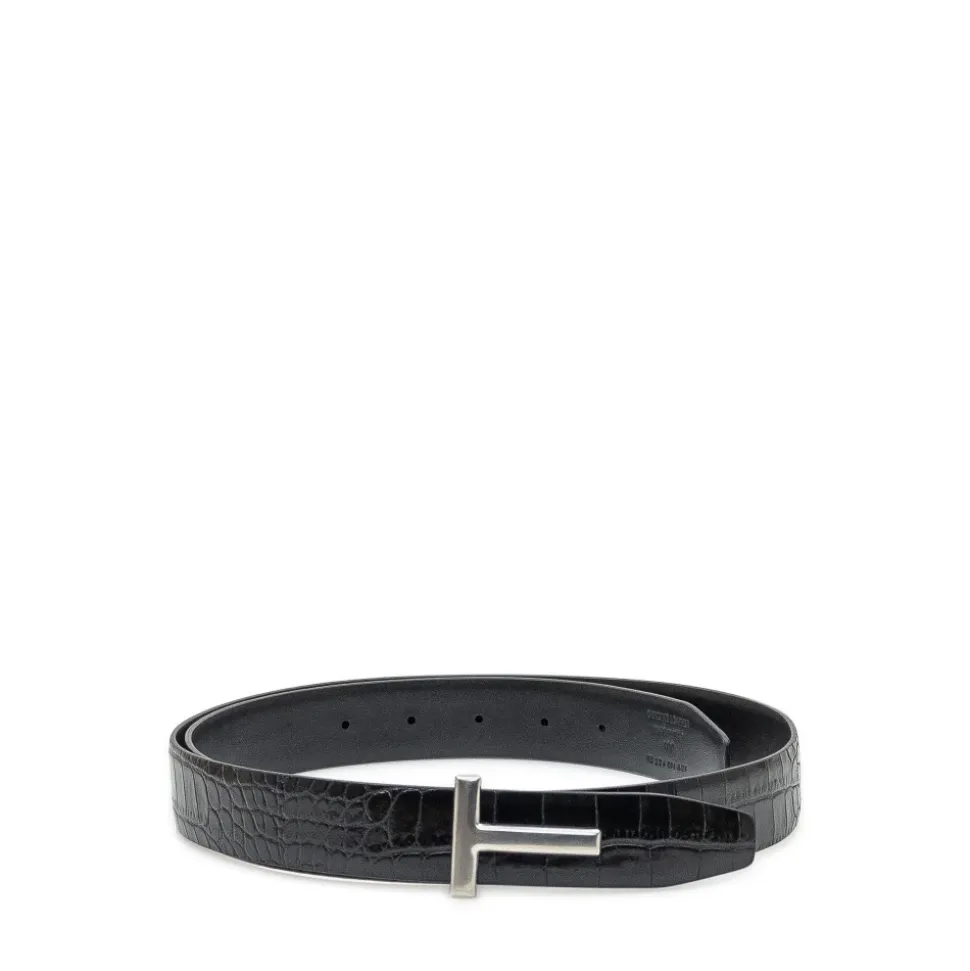 Ledergürtel in Kroko-Optik