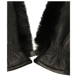 Lederhandschuhe mit synthetischem Pelz und einem Finger