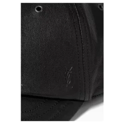 Lederkappe mit YSL-Logo-Detail