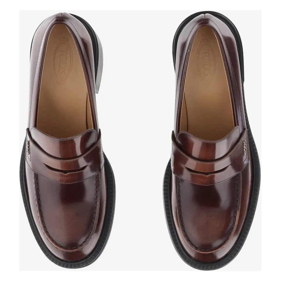Leder-Loafer mit eckiger Spitze