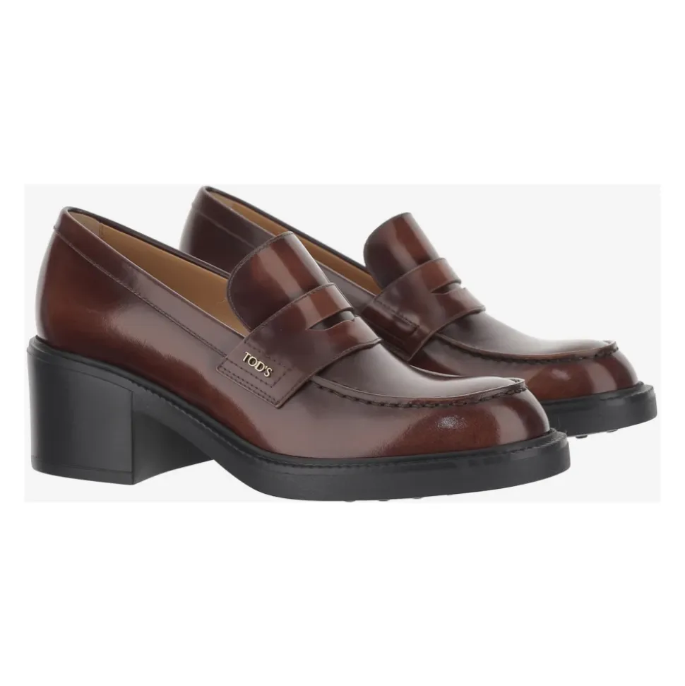 Leder-Loafer mit eckiger Spitze