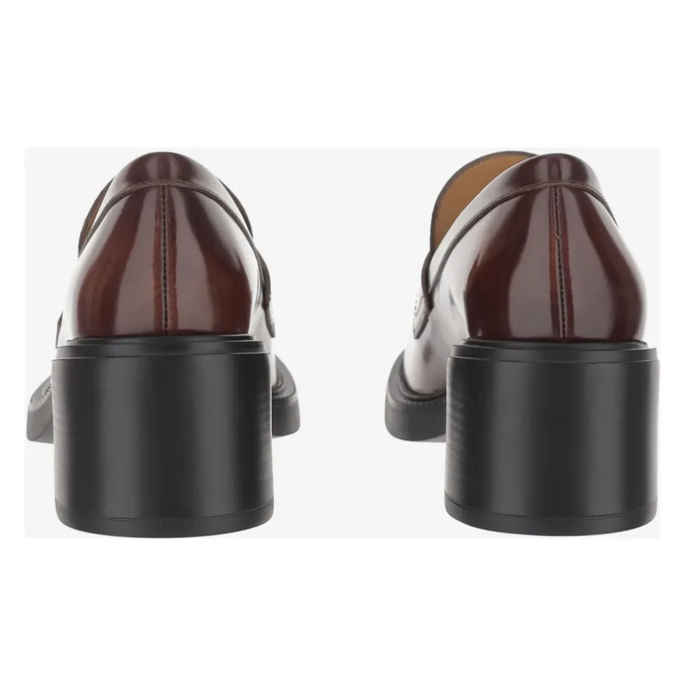 Leder-Loafer mit eckiger Spitze